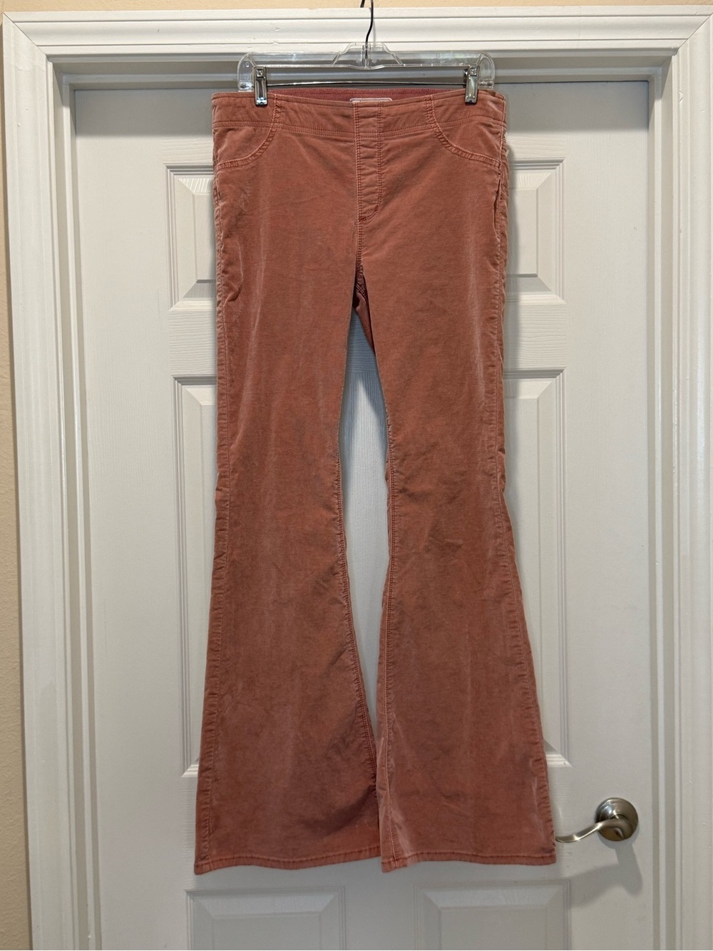 Free People Pull-On Pink Corduroy Flare Pants